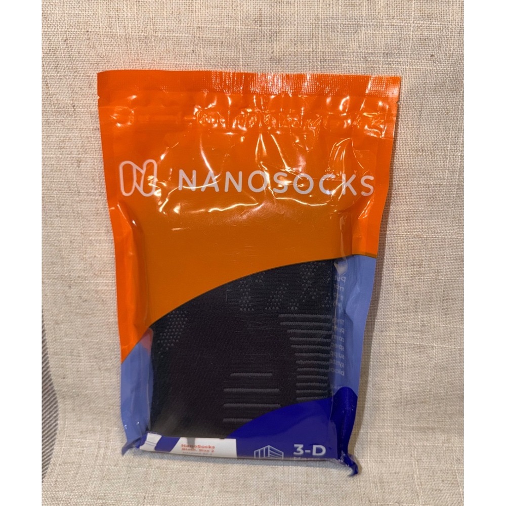 NanoSocks Black Compression Socks Sz 2 3-D Knit Circulatory Support NANOMX-BK-2